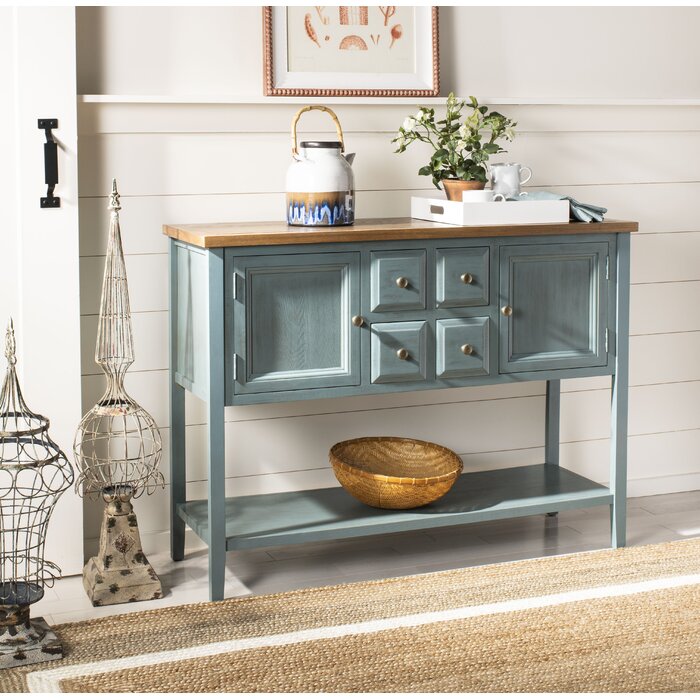 Sadie 45.7" Solid Wood Console Table, Barn Blue #HA1107