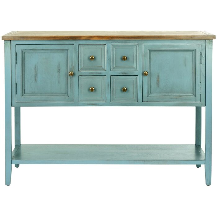 Sadie 45.7" Solid Wood Console Table, Barn Blue #HA1107