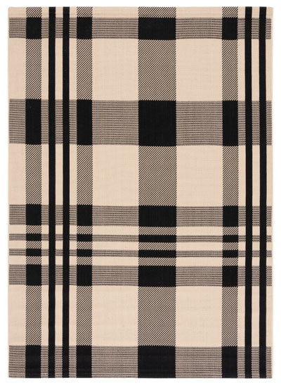 Beige And Anthracite Area Rug, 7' 10 x 7' 10 Square