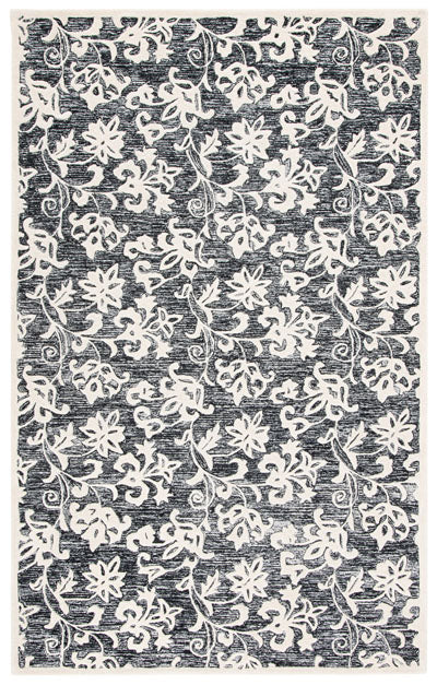 Black And Ivory Area Rug, 2ft 3in x 9ft