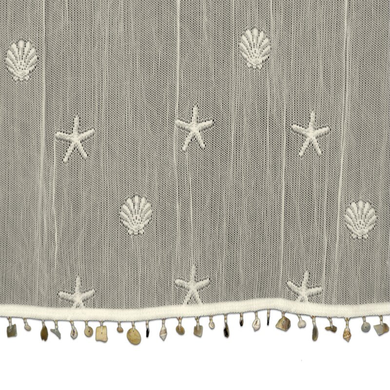 30" H x 45" W x 0.5" D Sagrario Tailored 45'' Cafe Curtain in White/Ecru B101-HAS267