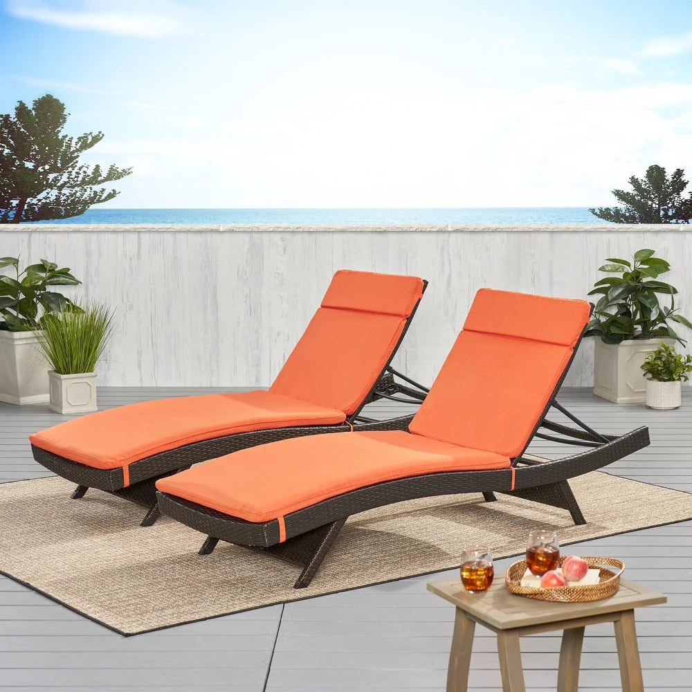 Salem Outdoor Chaise Lounge Cushion ONLY - 79.25"L x 27.50"W x 1.50"H - Orange