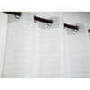 White Samel Box Voile Striped Semi Sheer Grommet Curtain Panels (Set of 4)