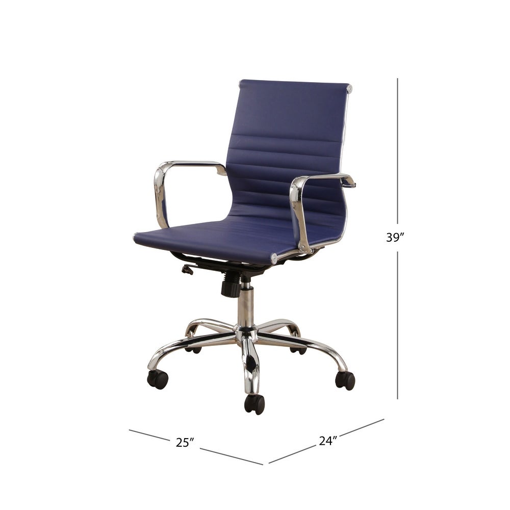 Abbyson Samuel Adjustable Leather Office Chair - Navy KB1307-A2-B1-P2