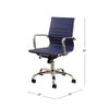Abbyson Samuel Adjustable Leather Office Chair - Navy KB1307-A2-B1-P2