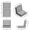 Sand & Stable™ 2 - Piece Outdoor Sunbrella® Seat/Back Cushion 25'' W x 26'' D