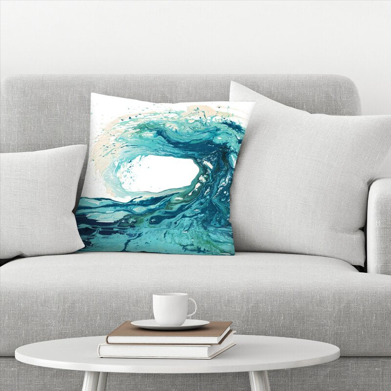18" x 18" White  Sandbanks Wave Throw Pillow  Set of 2 - SC134