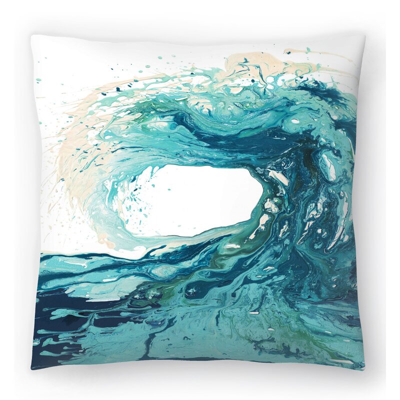18" x 18" White  Sandbanks Wave Throw Pillow  Set of 2 - SC134