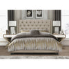 King Gold Faux Leather Sanders Upholstered Bed
