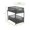Black Sandridge Mesh Storage 2 Tier Shelving Rack (Set of 4) K7438