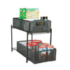 Black Sandridge Mesh Storage 2 Tier Shelving Rack (Set of 4) K7438