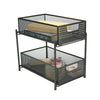 Black Sandridge Mesh Storage 2 Tier Shelving Rack (Set of 4) K7438