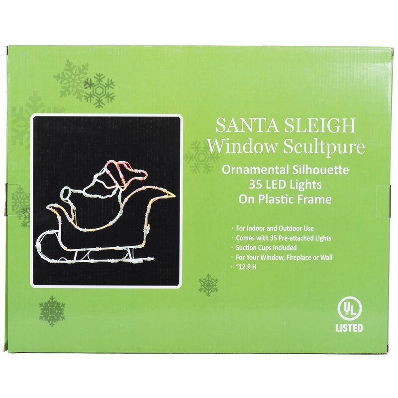 Santa Sleigh 35 Light LED Lighted Window Décor
