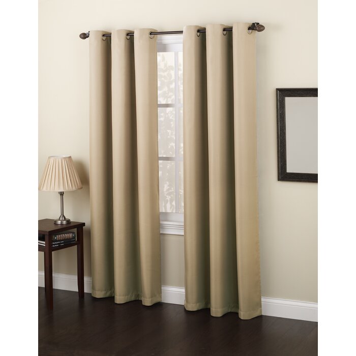 48" W x 84" L Sauel Polyester Curtain, (Set of 2)