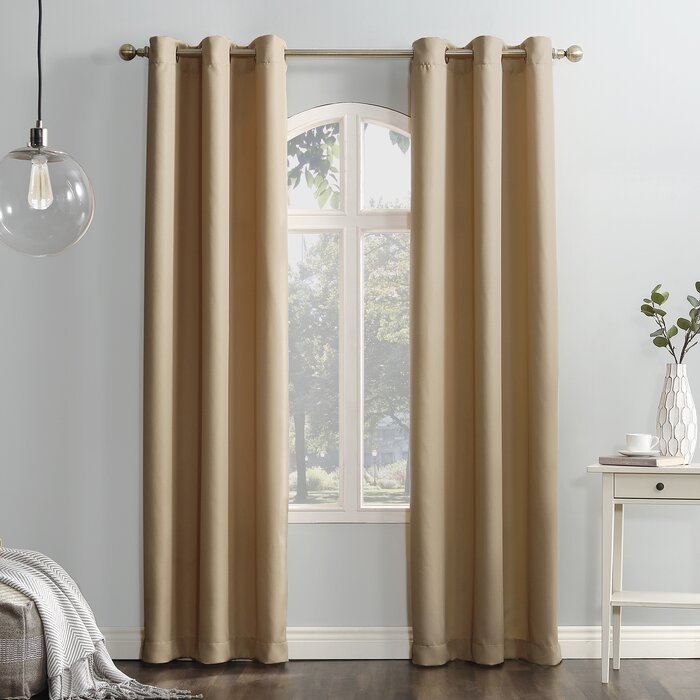 48" W x 84" L Sauel Polyester Curtain, (Set of 2)