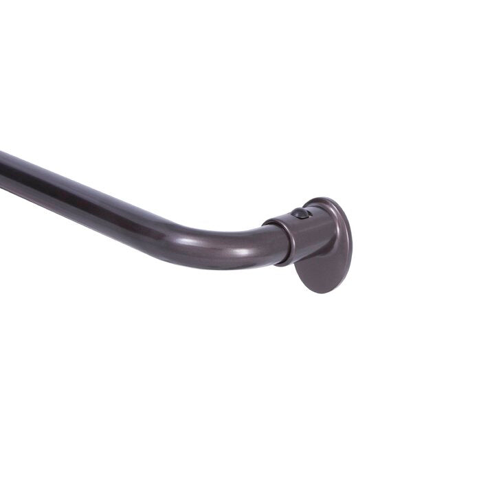 48" - 86" Espresso/Brown Sauhal Adjustable 0.63" Single Curtain Rod
