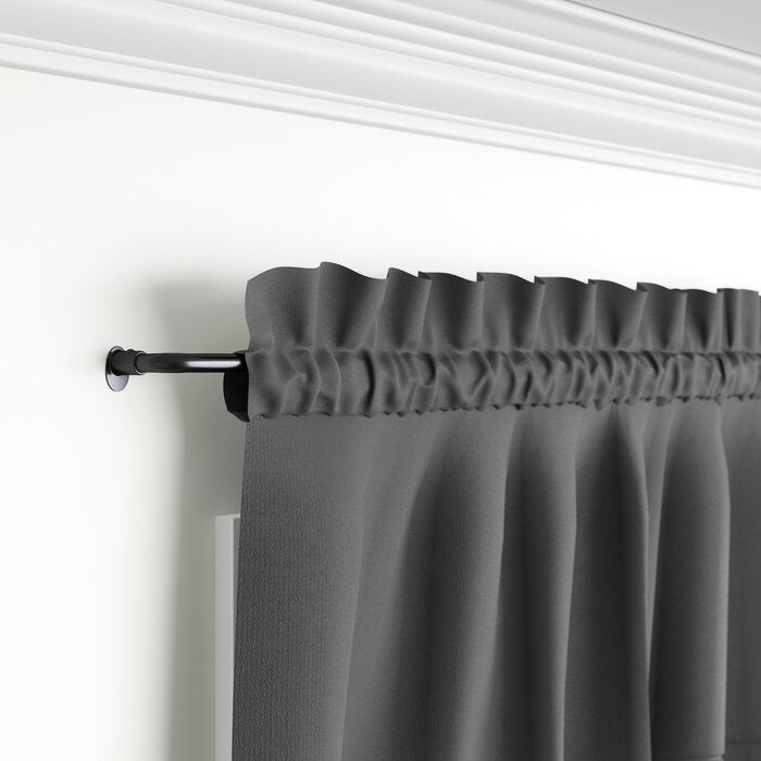 86" - 120" Black Sauhal Adjustable 0.63" Single Curtain Rod