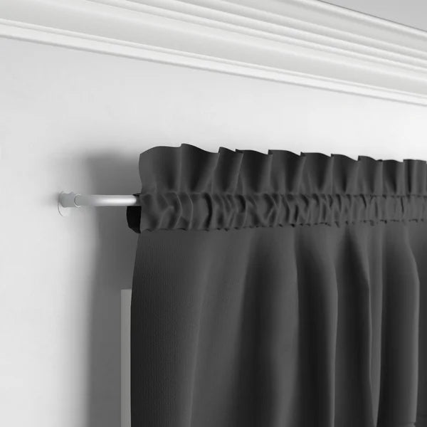 86" - 120" Silver Sauhal Adjustable 0.63" Single Curtain Rod