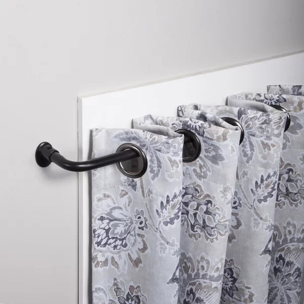 86" - 120" Black Sauhal Adjustable 0.63" Single Curtain Rod