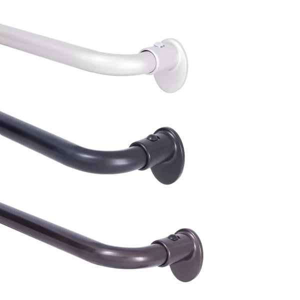 86" - 120" Black Sauhal Adjustable 0.63" Single Curtain Rod