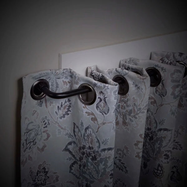 86" - 120" Black Sauhal Adjustable 0.63" Single Curtain Rod