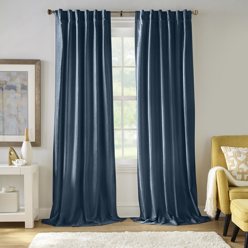 50" W x 84" L Savala Distressed Solid Room Darkening Single Curtain Panel