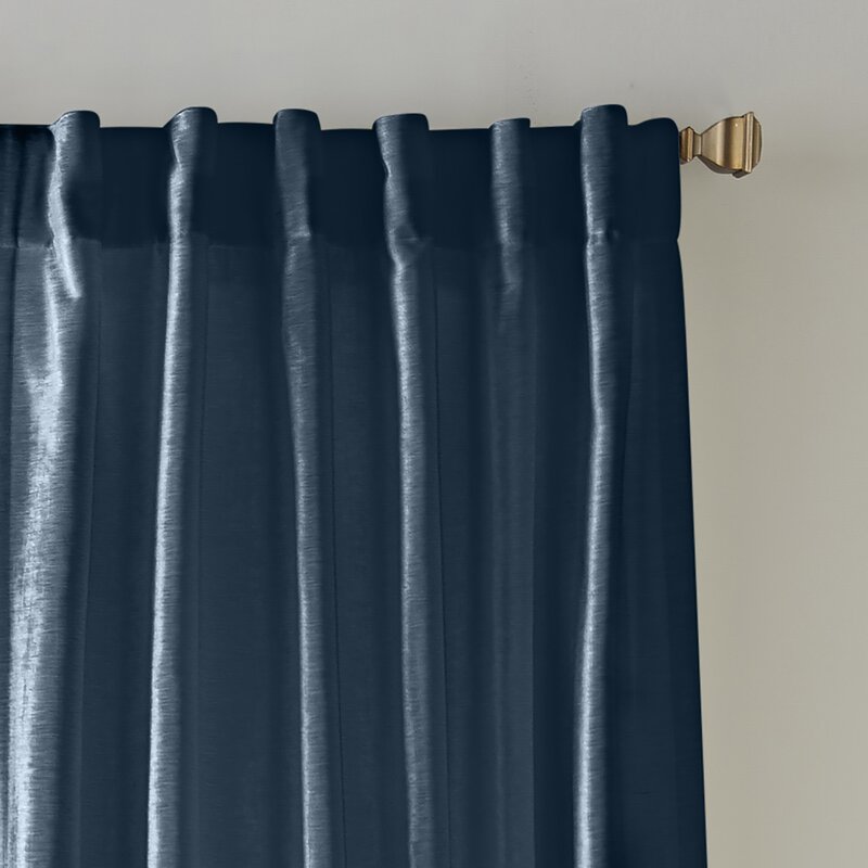 50" W x 84" L Savala Distressed Solid Room Darkening Single Curtain Panel