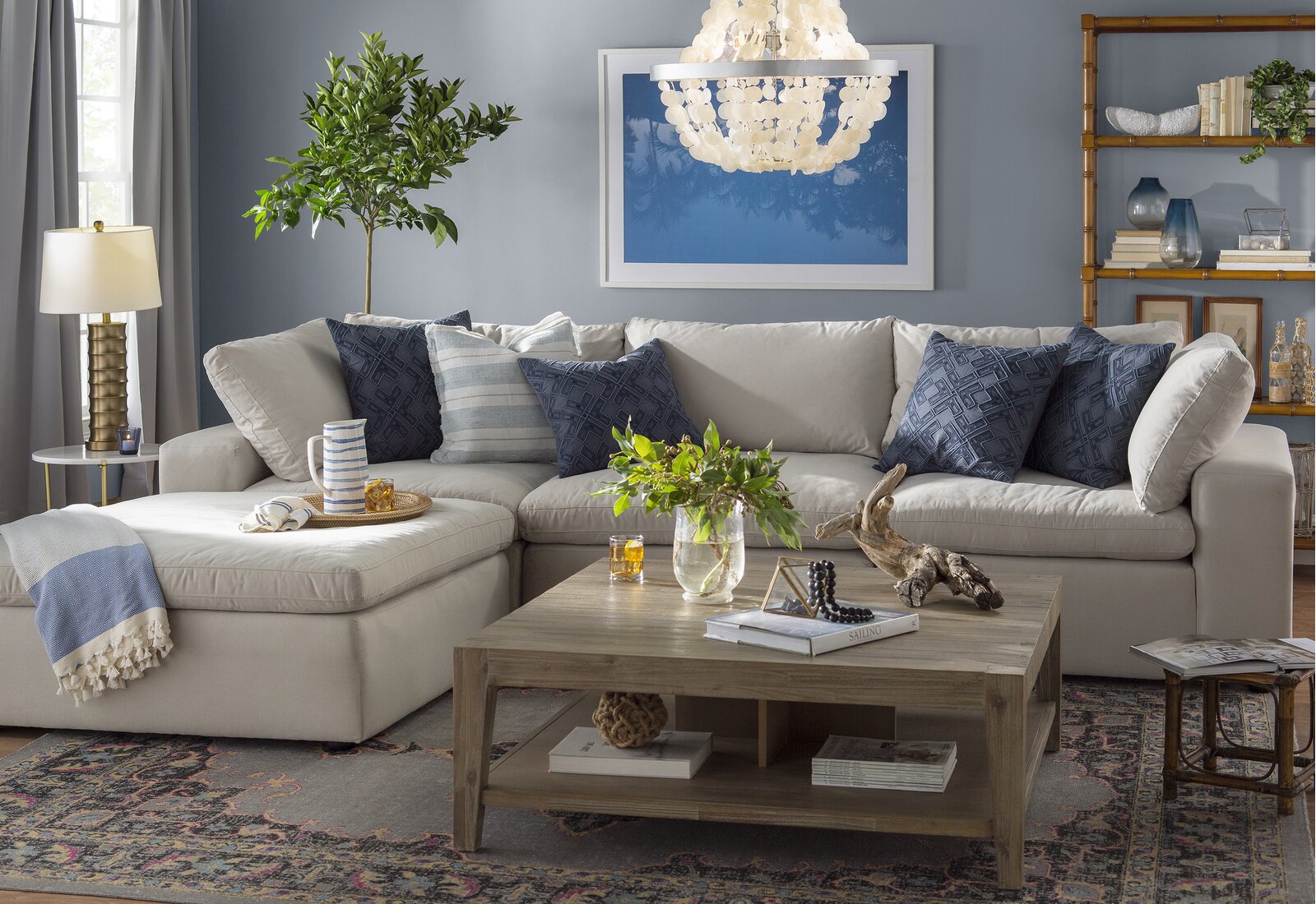 Savannah solid wood coffee outlet table with storage