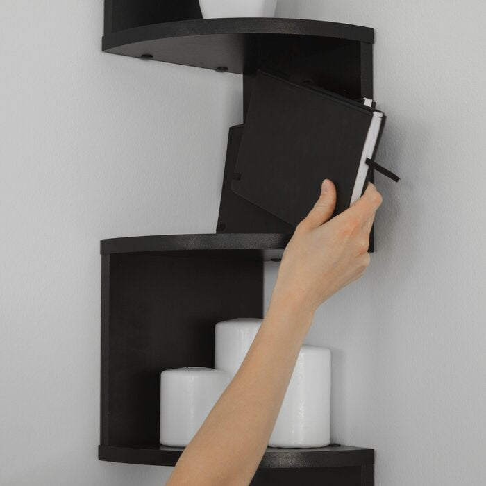 Black Saveliy 5 Piece Corner Shelf