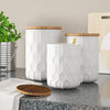 Scandinavian 3 Piece Kitchen Canister Set, White (#K4966)