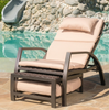 Napa wicker lounger with tan cushion Dr137