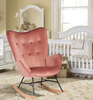 Velvet pink rocking chair Dr236