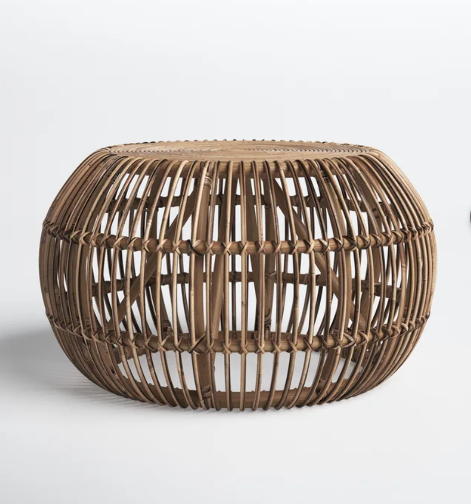 Ava Rattan/Wicker Drum Coffee Table