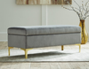 Bachwich Upholstered Bench, Gray Velvet (#53)