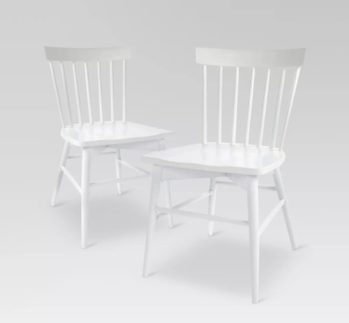 Set of 2 - Windsor Dining Chairs, White (#217)