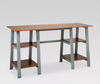 Double Trestle Desk, Midtone/Grey (#300)
