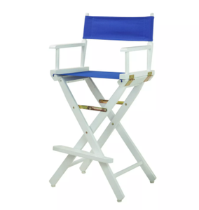 Bar Height Director's Chair, White/Royal Blue (#339)