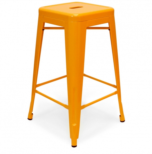 Set of 2 - Tolix Bar Stools, Orange (#472)