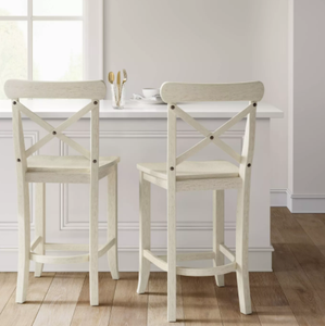 SET OF FOUR - Litchfield 24" X-Back Counter Stool, White (#311 - 4 BOXES)
