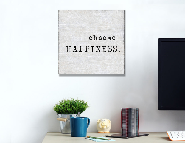 'Choose Happiness' Print on Wrapped Canvas - 12