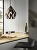 Eglo Single Geometric Pendant, Black (#K1340)