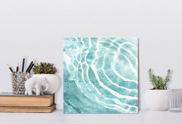 'Ripple Reflection I' Photographic Print on Canvas - 12" x 12" x .75" (#K1513)