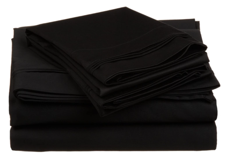 650 Thread Count Egyptian Cotton Sheet Set, Black - California King (#K1738)