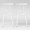 Set of 2 - Becket Metal X Back Dining Chairs, White (#K2127)