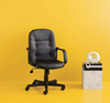 Office Chair, Bonded Leather Black (#K2130)