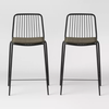 Set of 2 - Sodra Square Seat Wire Counter Stool, Black (#K2186)