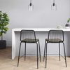 Set of 2 - Sodra Square Seat Wire Counter Stool, Black (#K2186)