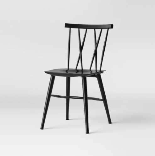 Set of 2 - Becket Metal X Back Dining Chairs, Black (#K2178)