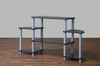 Orbit and Silver 3 Tier TV Stand, Black/Silver (#K2305)