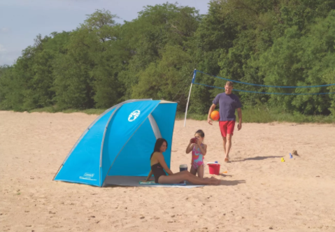 Coleman Beach Shade with 50+ SPF Sun Protection Tent, Blue (#K2310)